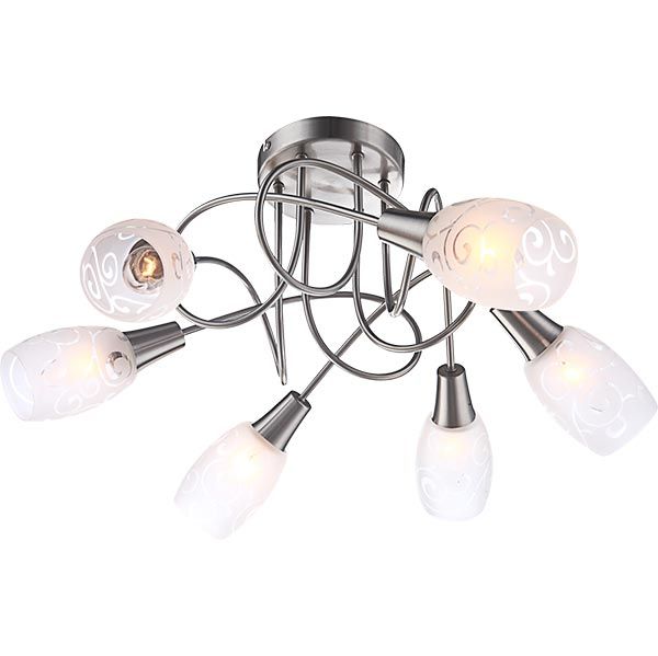 Люстра потолочная Globo Avenue 6xE14 матовый никель 54982-6D/54984-6D 