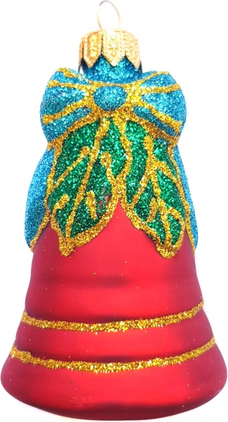 Ялинкова іграшка Юріта Дзвіночок з бантом червоний 1179М 8,9 см 