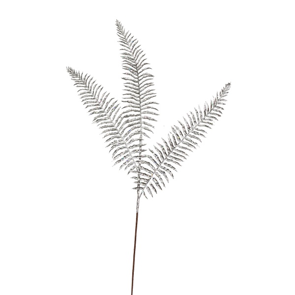 Гілочка декоративна YES! Fun Папороть срібло глітер 83 см 973872 