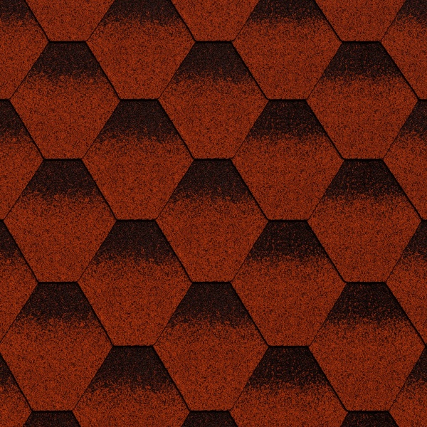 Битумная черепица MATIZOL® RESIDENCE сотая красный оттененный 3 кв.