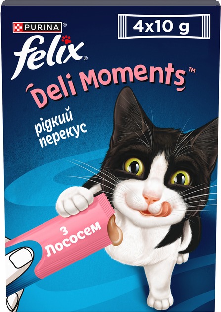 Ласощі FELIX by Purina Смачні моменти з лососем 4x10 г