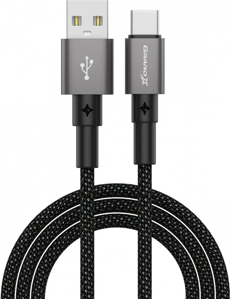 Кабель Grand-X USB — Type-C 1 м чорний (PC-08B)