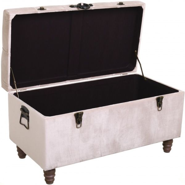 Скриня-пуф Shic B айворі, 82,5х42х47 см велюр 