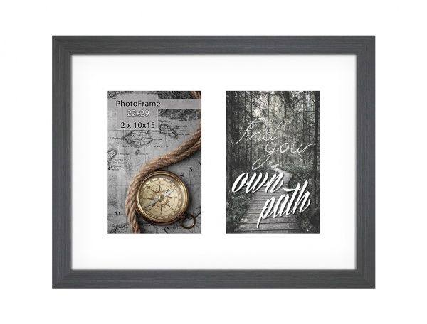 Фоторамка с паспарту SvitArt FKP-2-1913-6A 10x15 см антрацит 