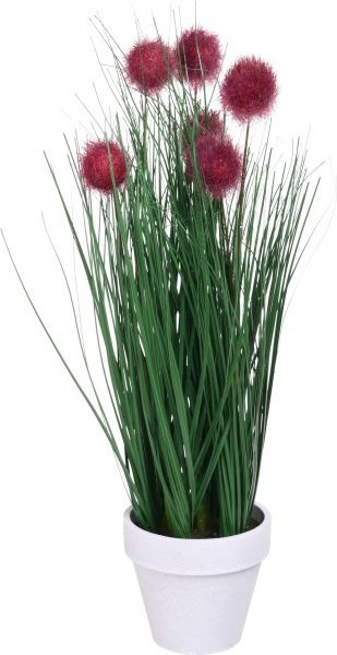 Растение искусственное трава с фиолетовыми шариками 34 см в горшке P5262JSY-34