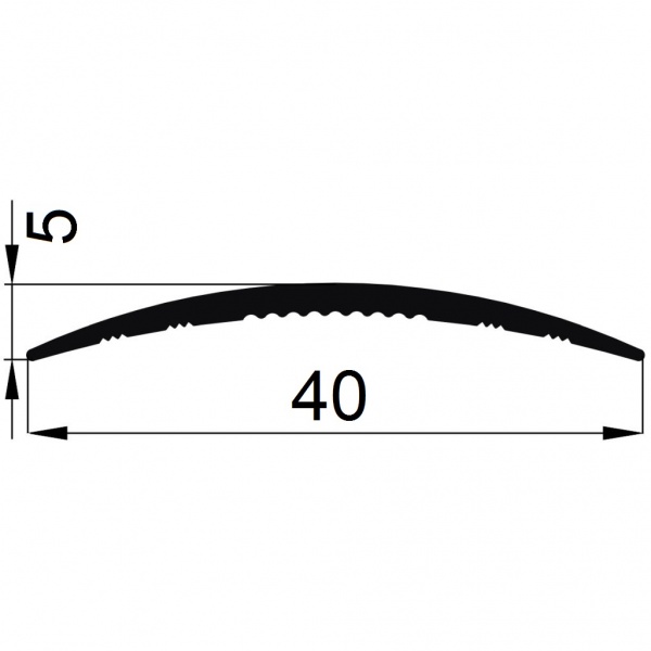 Порожек алюминиевый ПАС-1911м АЛЮПРО радиальный с отверстиями 40х5x2710 мм дуб мокко 