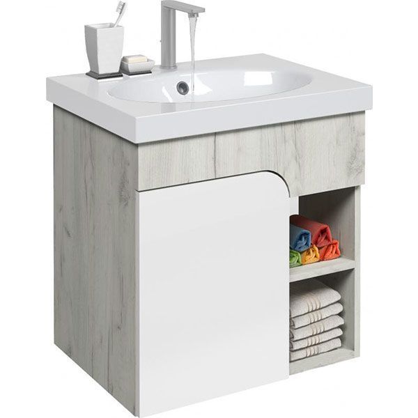 Тумба подвесная Water House Оника 70 дуб крафт белый под умывальник Амальфи 70