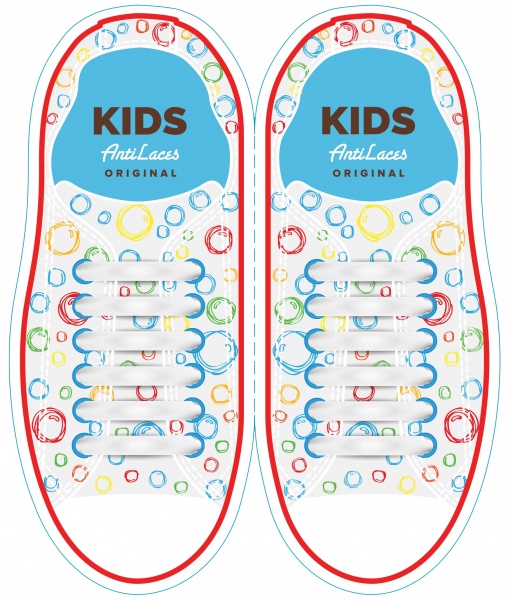 Шнурки силіконові AntiLaces Kids 38 мм 12 шт. білий