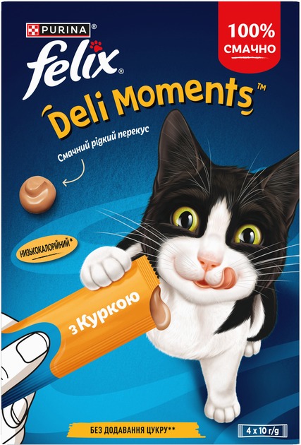 Лакомство FELIX by Purina Вкусные моменты с курицей 4x10 г