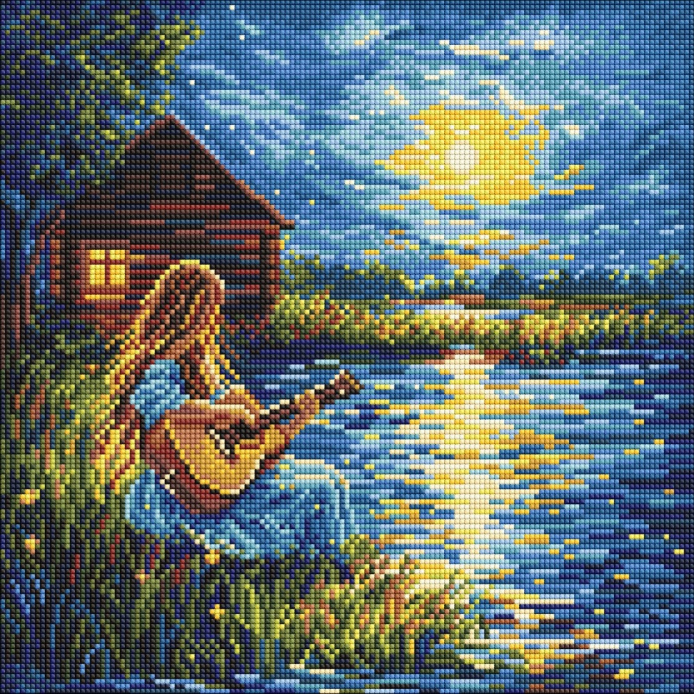 Алмазная мозаика Звуки в темноте 40х40 см Ideyka