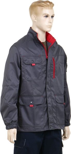 Куртка робоча Торнадо Люксор зріст 5/6 р. 52-54 сірий із червоними вставками