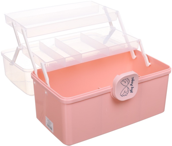 Органайзер для косметики розкладний 33х18,5х22,5 см рожевий 
