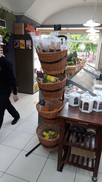 Стеллаж торговый под 4 корзины для продуктов