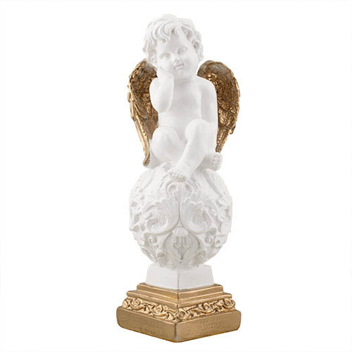 Статуетка Decoline Ангел на кулі біло-золотий (гіпс) AN0016-3(G)