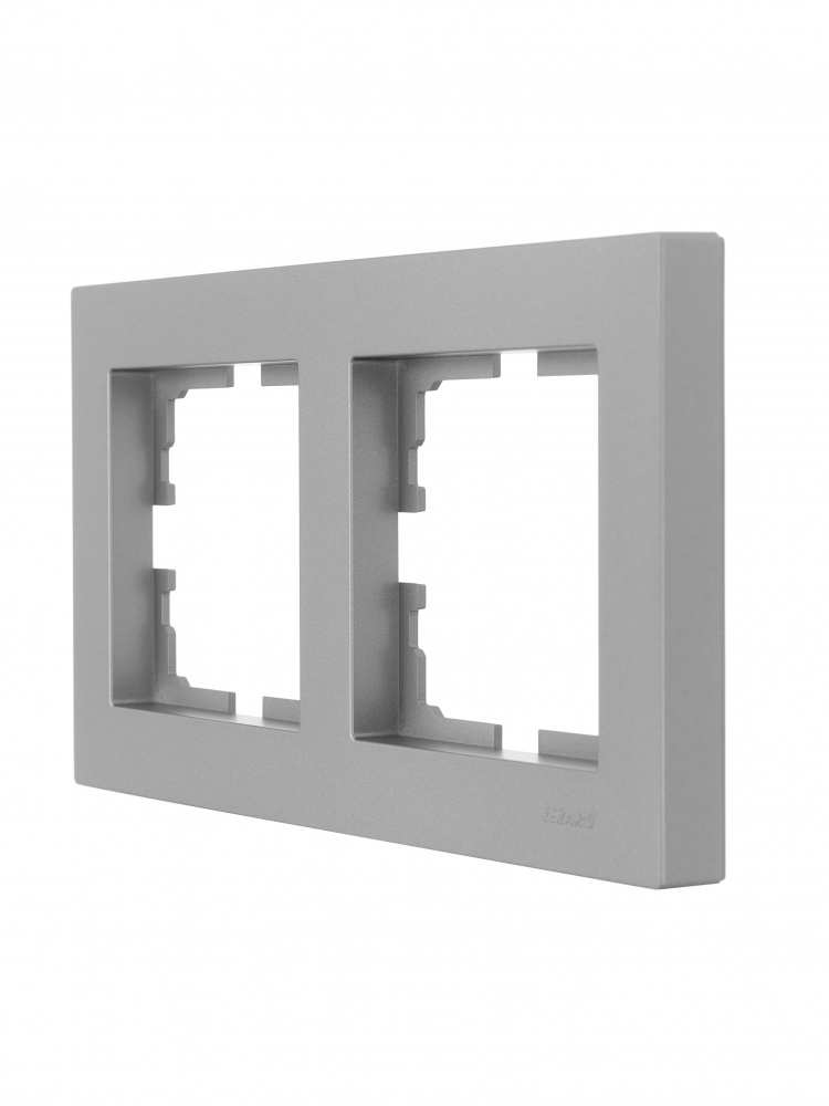Рамка двойная Lezard Vesna горизонтальная серый 742-3500-147