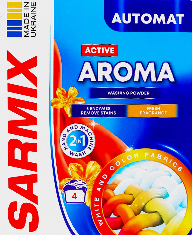 Порошок для машинного та ручного прання SARMIX Active Aroma 0,3 кг