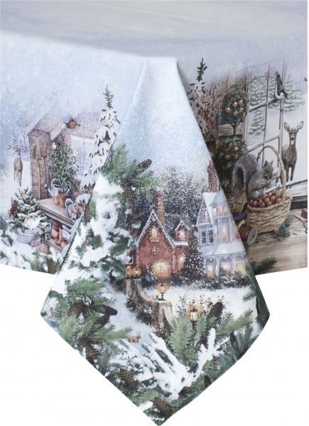 Скатертина Зима 148x184 см різнокольоровий Прованс 
