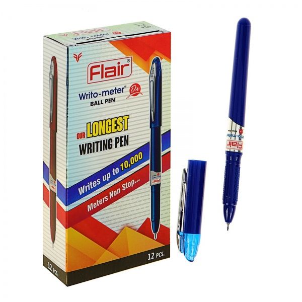 Ручка кулькова Flair 743DX синя Writometer DX 10км синій корпус 