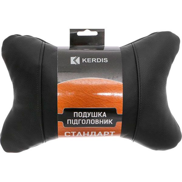 Подушка-подголовник Kerdis Standart черная кожа 