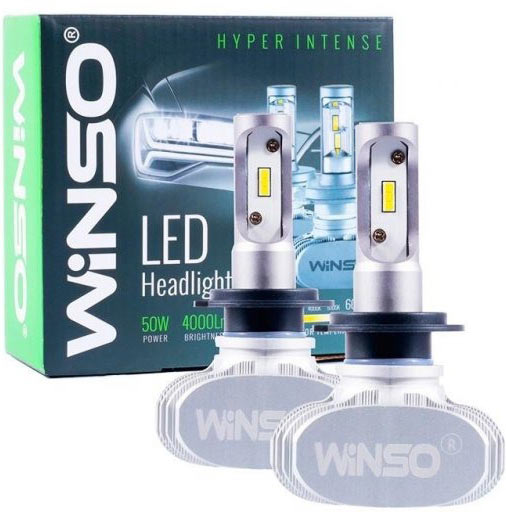 Лампа светодиодная WINSO LED 791700 H7 PX26d 12В 50 Вт 2 шт. 6000 K