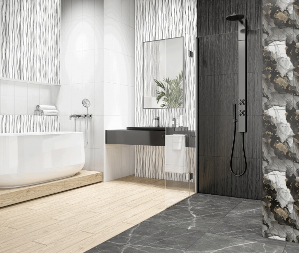 Плитка InterCerama Status Quo чорний рельєф 2350 243 082/P 23x50 