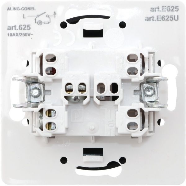 Вимикач одноклавішний Aling-Conel Eon з підсвіткою 10 А 250В чорний E625.E1