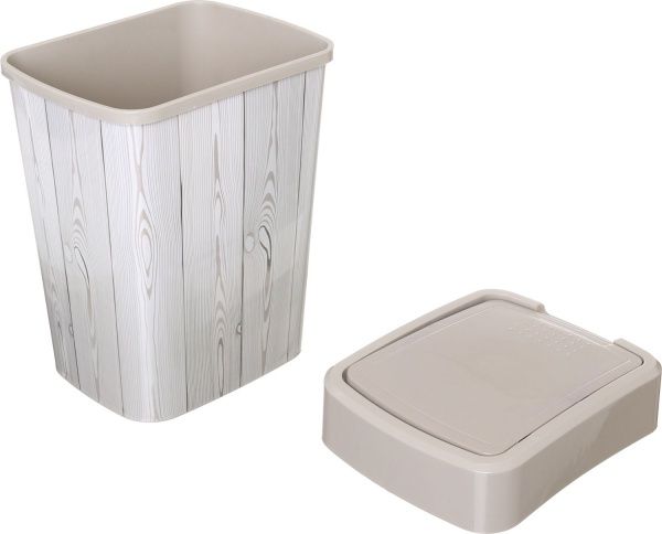 Ведро для мусора Алеана Евро 10 л дерево светлое/кремовый 121066