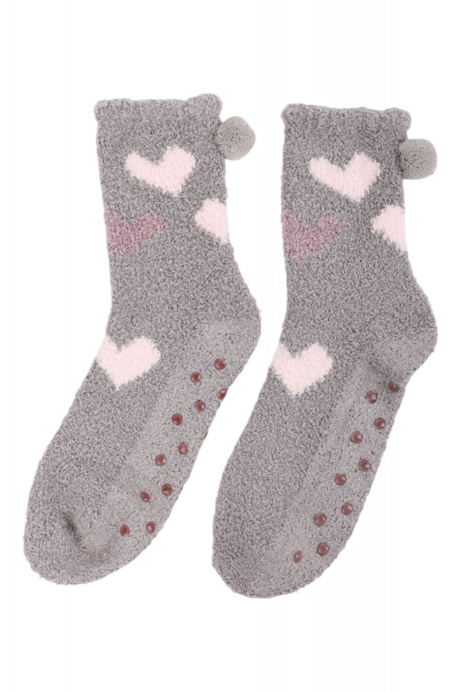 Носки женские La Nuit Home Сердечка р.one size светло-серый