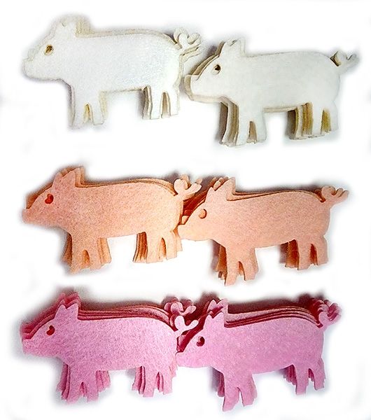 Набор декоративный «Свинка» 7 см 6 шт. Діамантові ручки