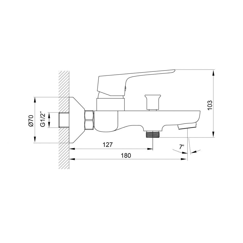 Змішувач для ванни Koller Pool Kvadro Start, чорний матовий (1136300605)