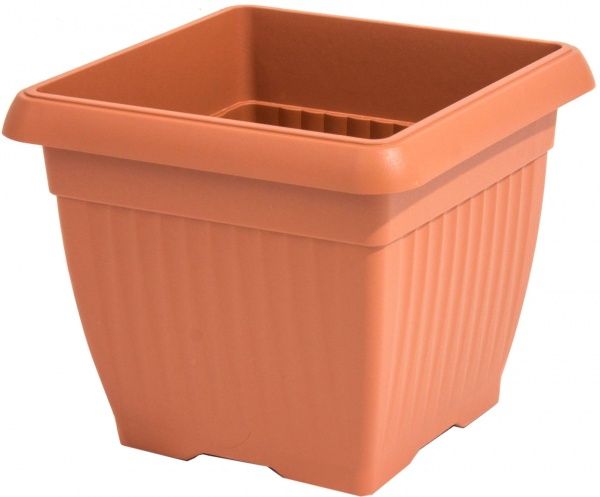 Горшок пластиковый Тера 1 150 мм квадратный 1,7л терракот (11081) 