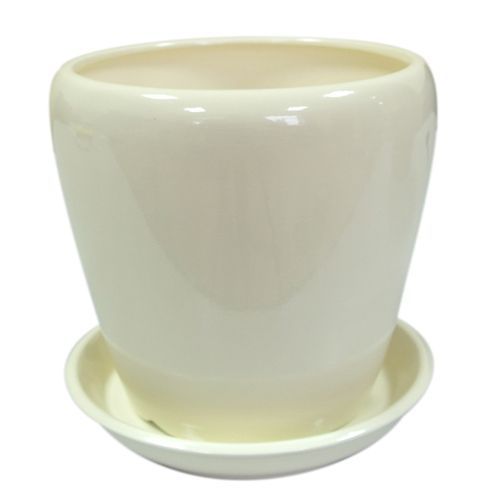 Горщик керамічний Оріана-Запоріжкераміка Грація №1 глянець круглий 10л бежевий 