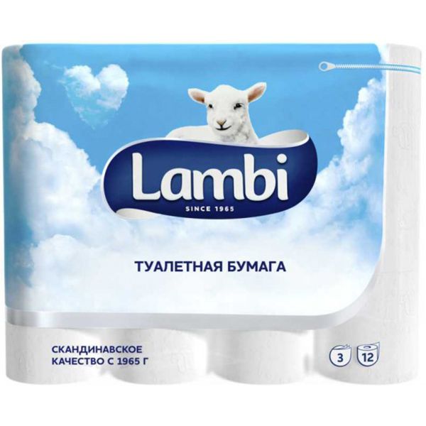Папір туалетний Metsa Tissue Lambi Soft and Caring 12 шт