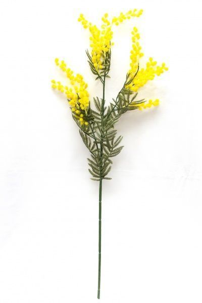 Цветок искусственный Мимоза 3 ветви 88 см желтая Девилон