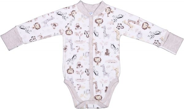 Боди детское унисекс Baby Veres Crazy Zoo р.68 бежево-коричневый 