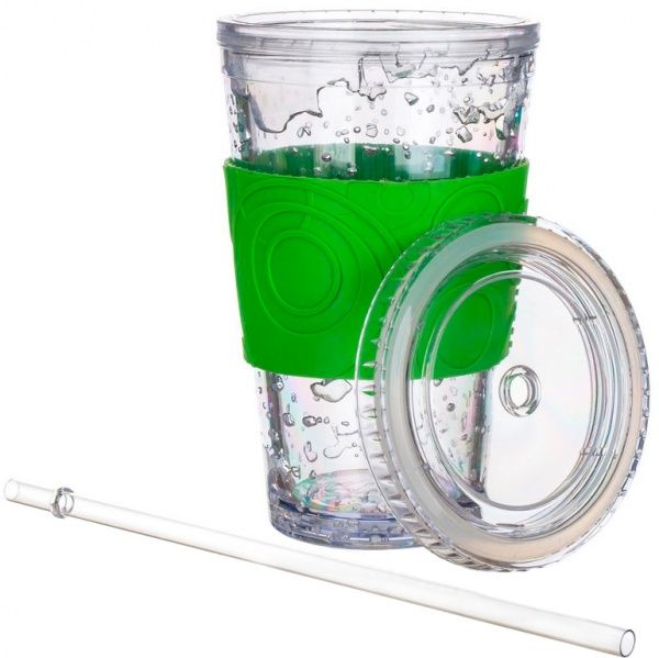 Стакан с охладителем Double 450 мл салатовый Banquet