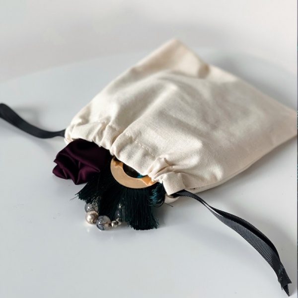 Органайзер текстильний Organize M-X-small бавовняний для дрібниць без малюнка світлий 180x160 мм