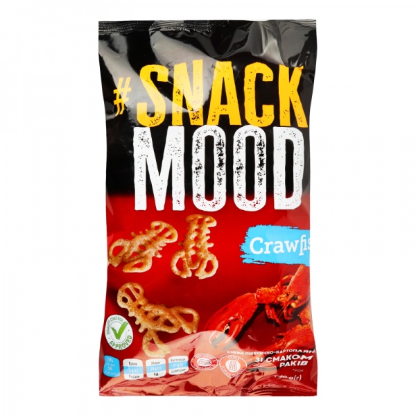 Снеки SNACK MOOD пшенично-картопляні зі смаком раків140 г
