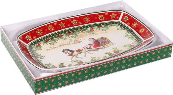 Блюдо овальне 22х35 см Christmas Collection Lefard 