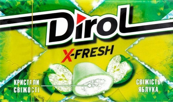 Жувальна гумка Dirol X Fres Свіжість яблука 18 г