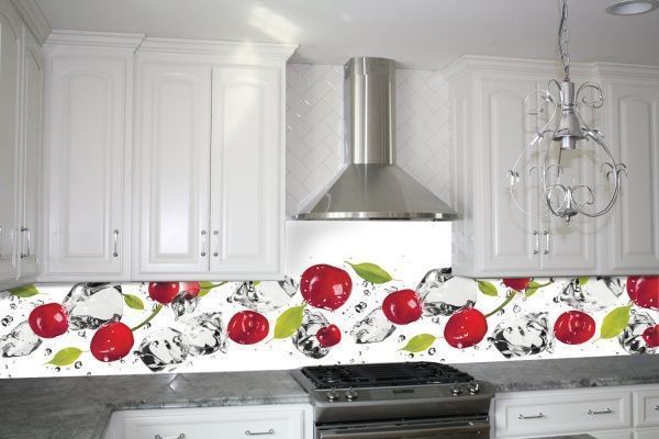 Наклейка на кухонный фартук Zatarga Вишня и лед Z180099 65x250 см