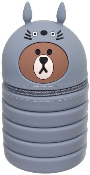 Пенал-тубус Ведмежа-зайченя 11х6,5/19х6,5 см сірий