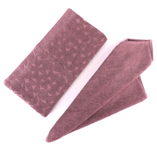 Рушник махровий Rice жакард 70x140 см пильно-рожевий La Nuit 