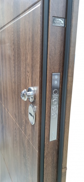 Дверь входная Булат Термо House – 705 стеклопакет дуб бронзовый 2050x1200 мм правая