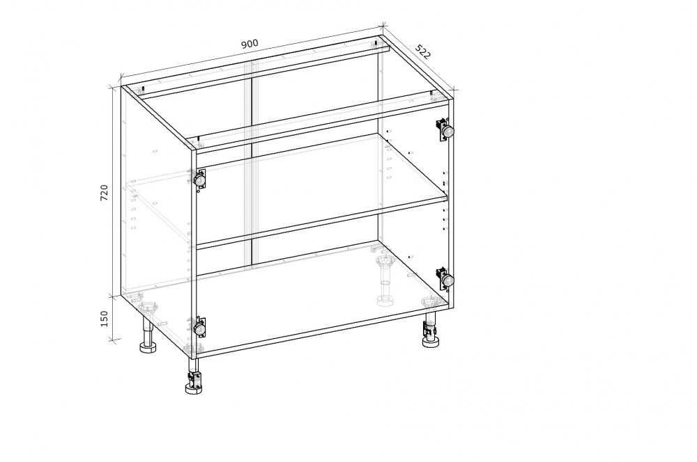 Тумба нижня Грейд Оптимум 900x870x522 мм сірий графіт