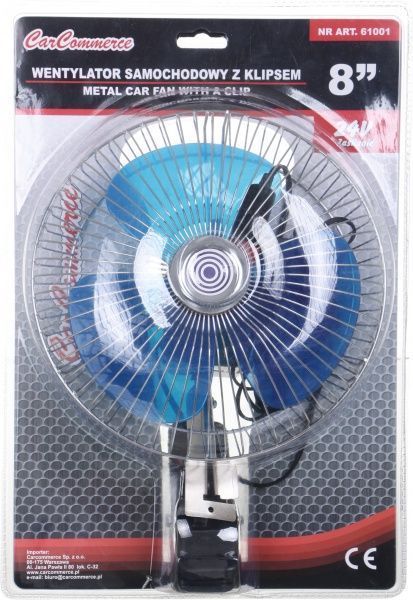Вентилятор автомобільний з пультом управління на прищепці CarCommerce 61001