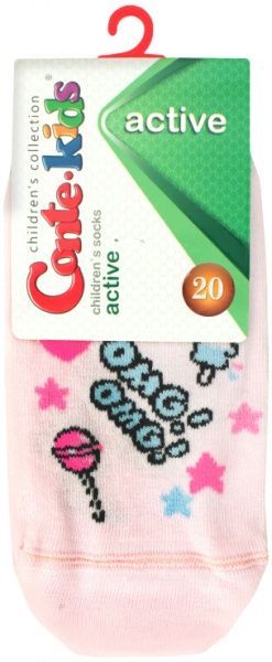 Носки детские Conte-Kids ACTIVE 333 17С-87СП р.20 светло-розовый с рисунком 