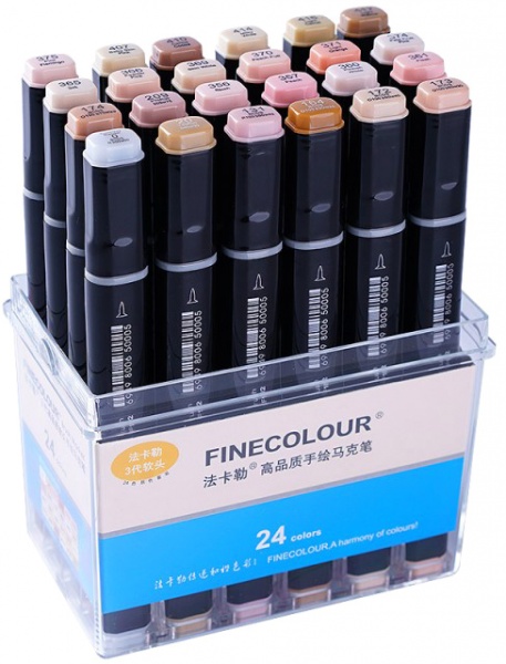 Набор двусторонних маркеров FINECOLOUR Brush Skin SET 24 цвета разноцветный EF103-FS24 