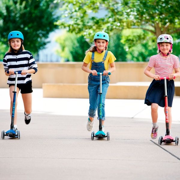 Самокат Micro Maxi Deluxe Foldable LED бірюзовий MMD097 