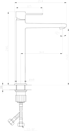 Смеситель для умывальника Invena Glamour BU-02-W09